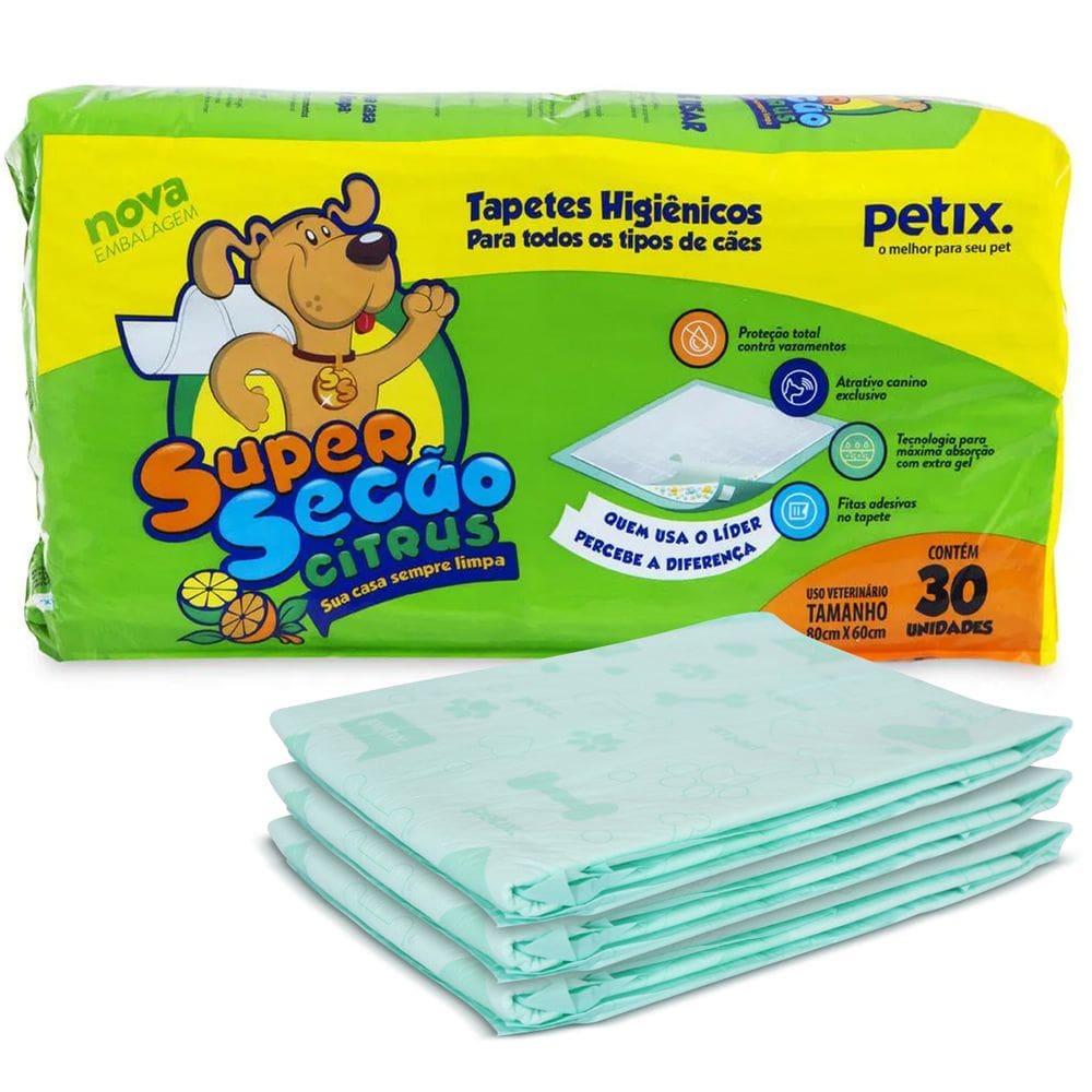 Tapete Higiênico Super Secão Citrus 30 unidades