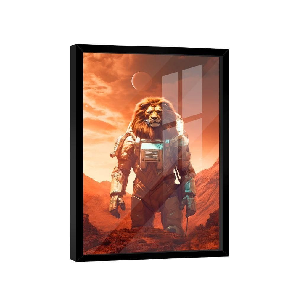 Quadro Leão Astronauta -- Br Artes