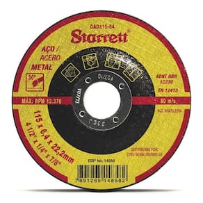 Disco Desbaste 115,0Mm (4.1/2 ) X 6,4 X F22 Starrett Dad115-64X