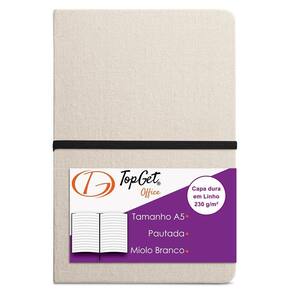 Caderneta Linen 14X21Cm 96 Fls Pautadas - Bege E Preto