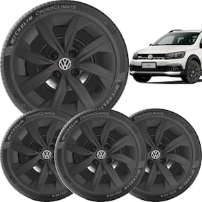 4X Calota Vw Voyage Saveiro 19 20 21 Aro 14 Preto 249Ca