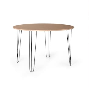 Mesa de Jantar Redonda 6 Lugares 120cm Base de Ferro Hairpin Jade - Straub Web
