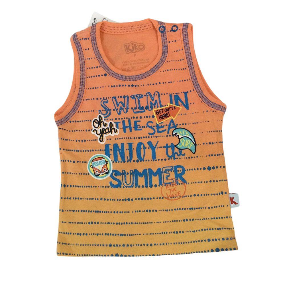 Camiseta Regata infantil masc Kiko e kika letras