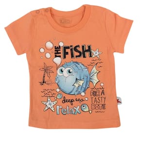 Camiseta manga curta infantil masc Kiko e kika peixinho
