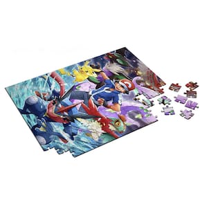 Quebra Cabeça Personalizado Pokemon Ash e Greninja 120 Peças