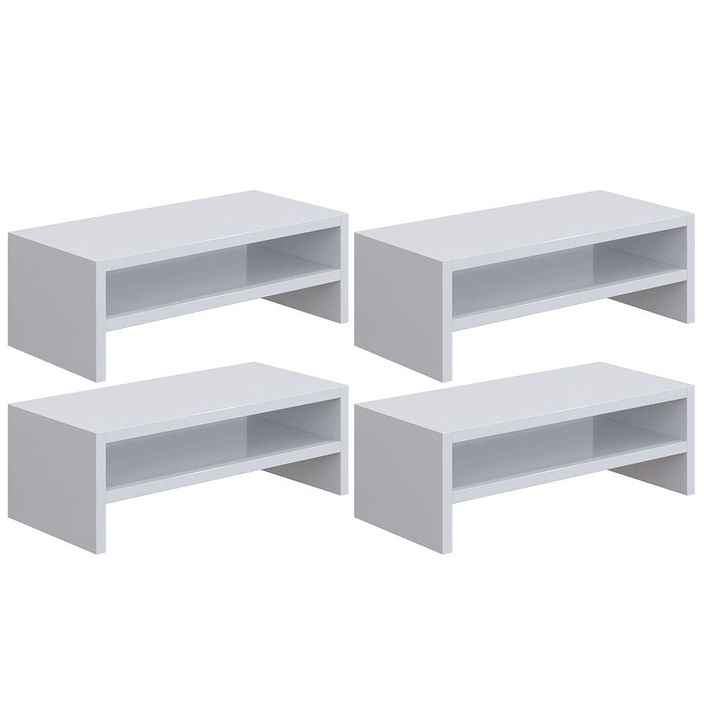 Kit 04 Suportes Stand Para Monitores Mesa Escritório Home Office Lap L03 Branco - Lyam Decor