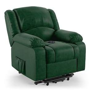 Poltrona do Papai Reclinável Melim Elevação Lift Elétrico PU Verde Musgo FH1 - D`Rossi
