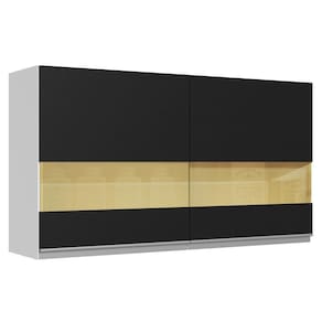 Armário Aéreo 100% Mdf 120 Cm 2 Portas Vidro Reflex Branco/