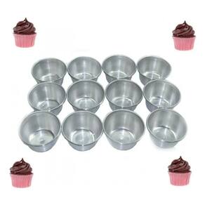 Forminha Para Cupcake Padrão Com 12 Pçs Alumínio