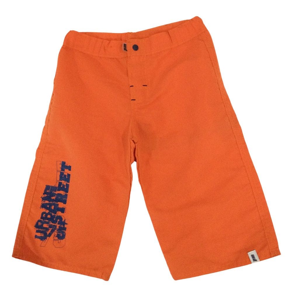 Bermuda Tactel infantil masc Pega Mania Laranja/marinho