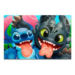 Quebra-cabeça Personalizado Stitch E Banguela 120 Peças
