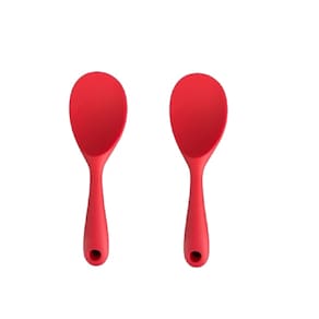 Duas peças de Colher de Servir 22,5cm em Silicone Preto UnyHome.