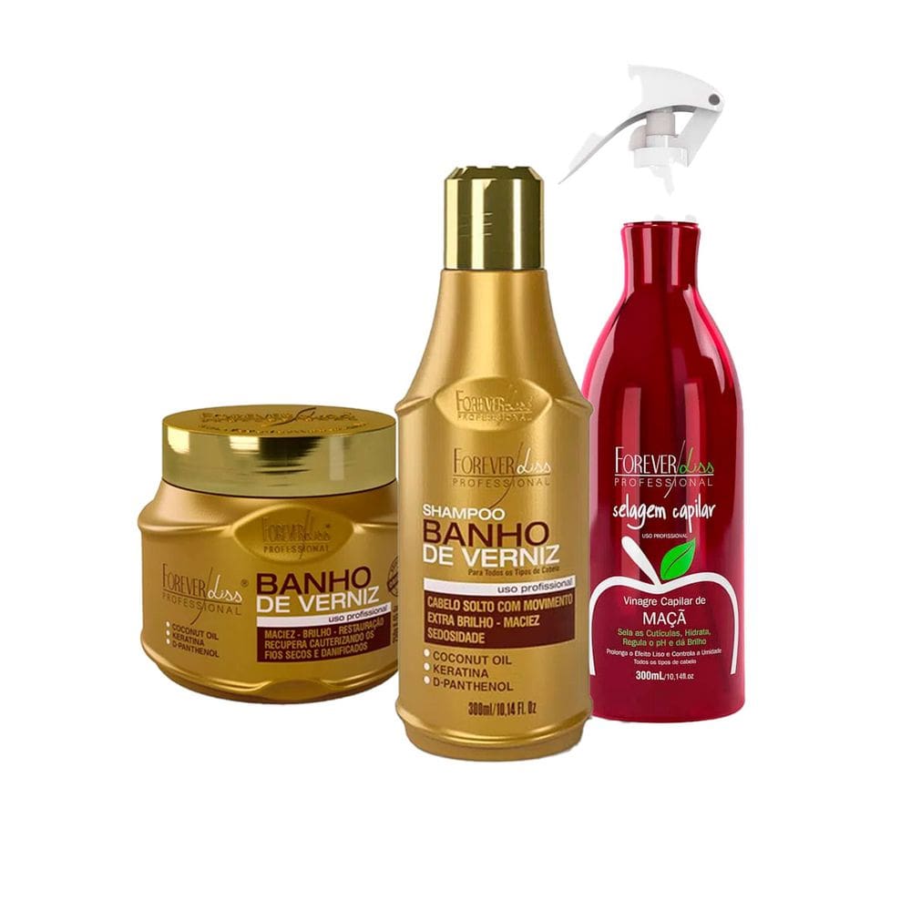 Kit Especial Banho de Verniz e Vinagre de Maçã Forever Liss