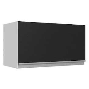 Armário Aéreo 100% Mdf 60 Cm 1 Porta Basculante Branco/pret