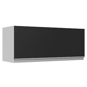 Armário Aéreo 100% Mdf 80 Cm 1 Porta Basculante Branco/pret