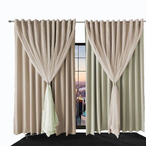 cortina para quarto e sala blecaute Ana 8,00 x 2,70 palha