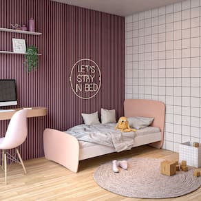 Cama Infantil Solteiro em MDF e Madeira Arco-Íris Rosa - Straub Web