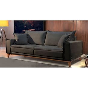Sofá Fixo 2 Lugares Luxo 160 cm Aquiles Cinza