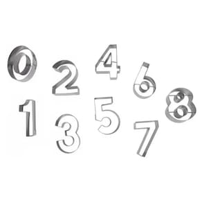 Jogo De Cortadores Numéricos Inox 9 Pçs P/ Biscoito E Massas