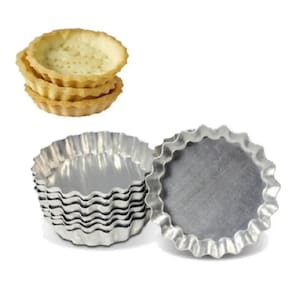 Forma Torta Crespa Fundo Fixo 5cm Kit 12 Peças Em Alumínio