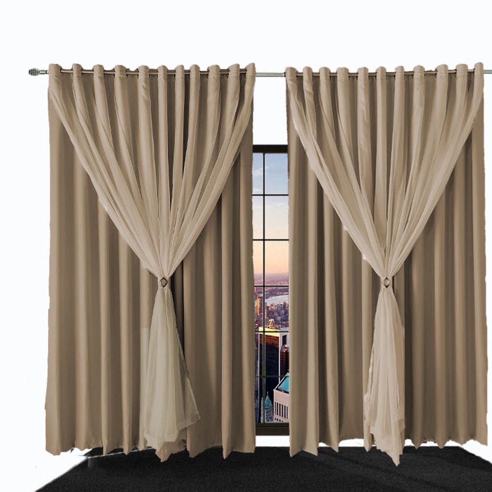 cortina para quarto e sala blecaute Ana 2,00 x 1,90 bege