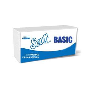 Papel Toalha Simples Interfolhado Scott Basic 1000 Folhas