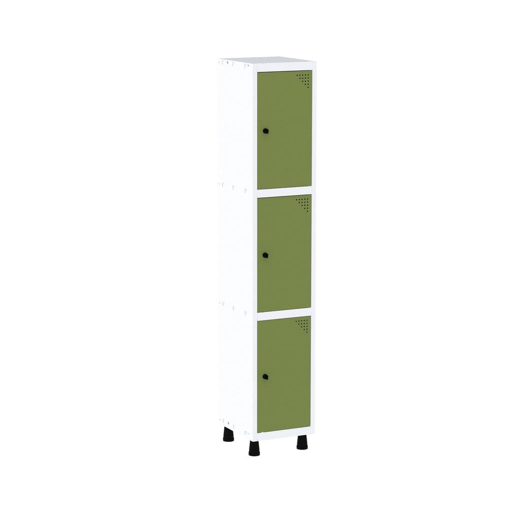 Roupeiro em Aço Mt 1v 3 Portas Pitâo Branco/Verde Miró