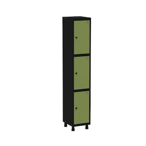 Roupeiro em Aço Mt 1v 3 Portas Pitâo Preto/Verde Miró