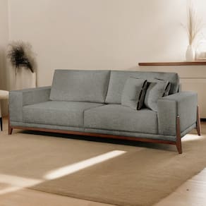 Sofá Fixo 2 Lugares Luxo 170 cm Magnus Cinza