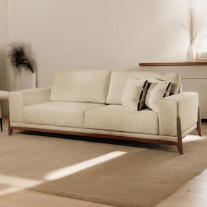Sofá Fixo Magnus 3 Lugares Luxo 2,30m Bege