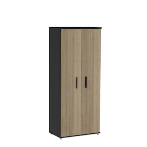 Armário para Escritório Alto 02 Portas Pivotante Aac1600 Preto/Noce Naturalle