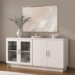 Aparador Buffet 4 Portas 8604 Sala de Jantar Branco