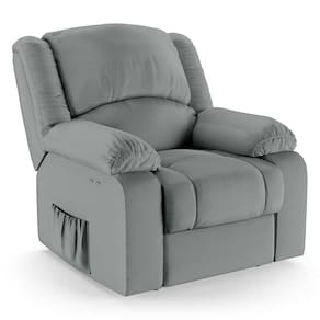 Poltrona do Papai Reclinável Melim Power Touch Massagem PU Cinza FH1 - D`Rossi