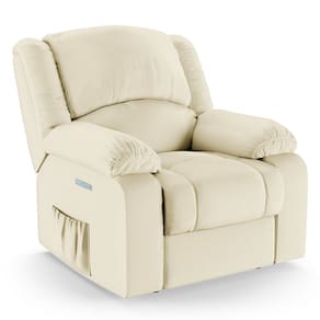Poltrona do Papai Reclinável Melim Elétrica LED PU Bege FH1 - D`Rossi