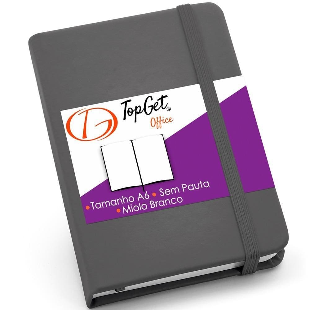Caderneta 9X14Cm 80 Folhas Sem Pauta Kind Topget - Cinza
