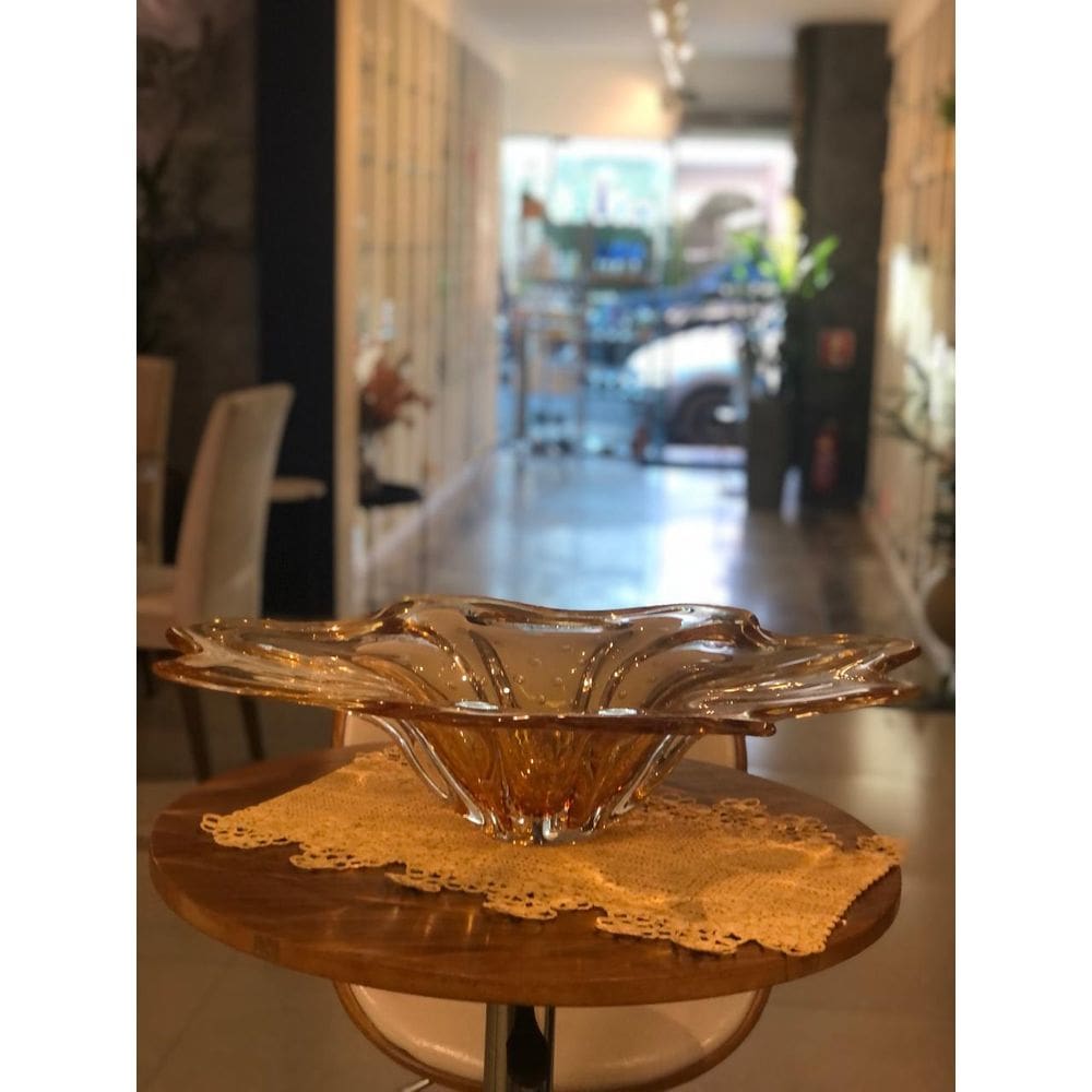 Centro De Mesa Em Cristal São Marcos- Ambar
