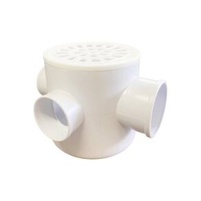 Caixa Sifonada Rebouças Grelha Redonda 100x100x50mm Branco