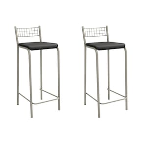 Banqueta Genova 740mm Nickel Par Nickel/Preto
