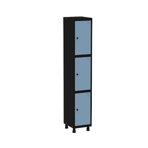 Roupeiro em Aço Mt 1v 3 Portas Pitâo Preto/Azul Dali