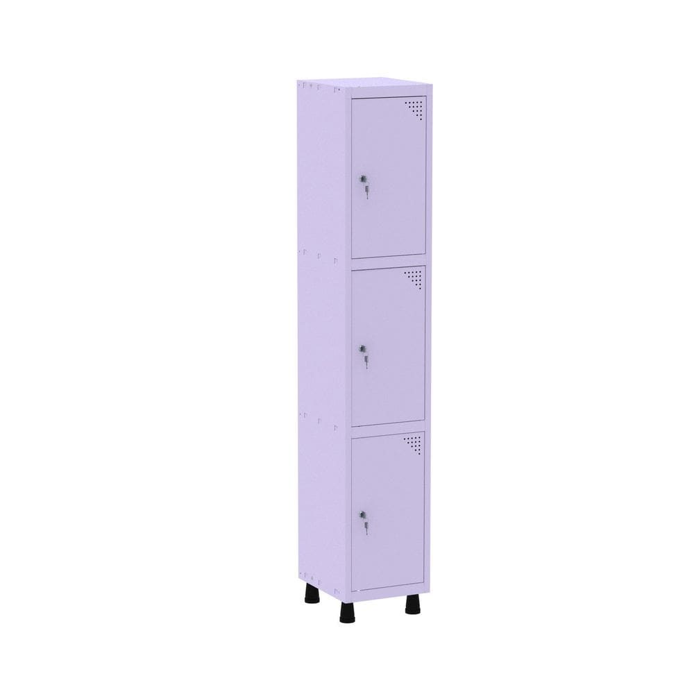 Roupeiro em Aço Mt 1v 3 Portas - Fechadura Lilás