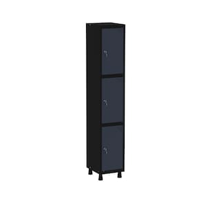 Roupeiro em Aço Mt 1v 3 Portas - Fechadura Preto/Azul Delrei