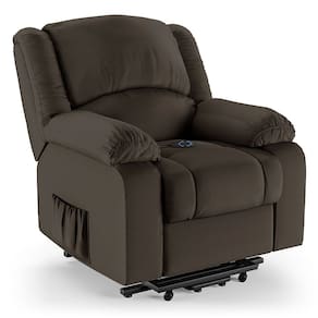 Poltrona do Papai Reclinável Melim Elevação Lift Elétrico PU Marrom FH1 - D`Rossi