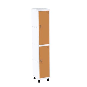 Roupeiro em Aço Mt 1v 2 Portas Fechadura Com Prateleira Interna Branco/Laranja Picasso
