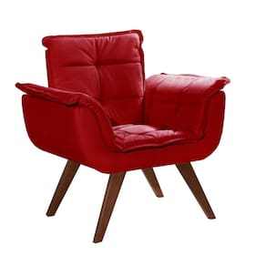 Poltrona Pé Palito Decoração Sala Quarto Recepção Bella Opala Vermelho