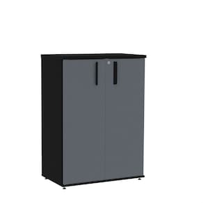 Armário Intermediário 02 Portas Pivotante Aic1100 Preto/Grafito