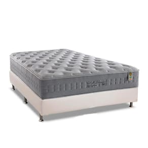 Cama Box Casal: Colchão Molas Ensacadas Anjos MasterPocket Soft Dream + Base CRC Courano White(138x188)