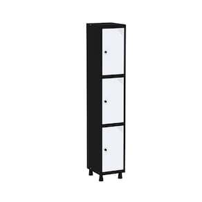 Roupeiro em Aço Mt 1v 3 Portas Pitâo Preto/Branco
