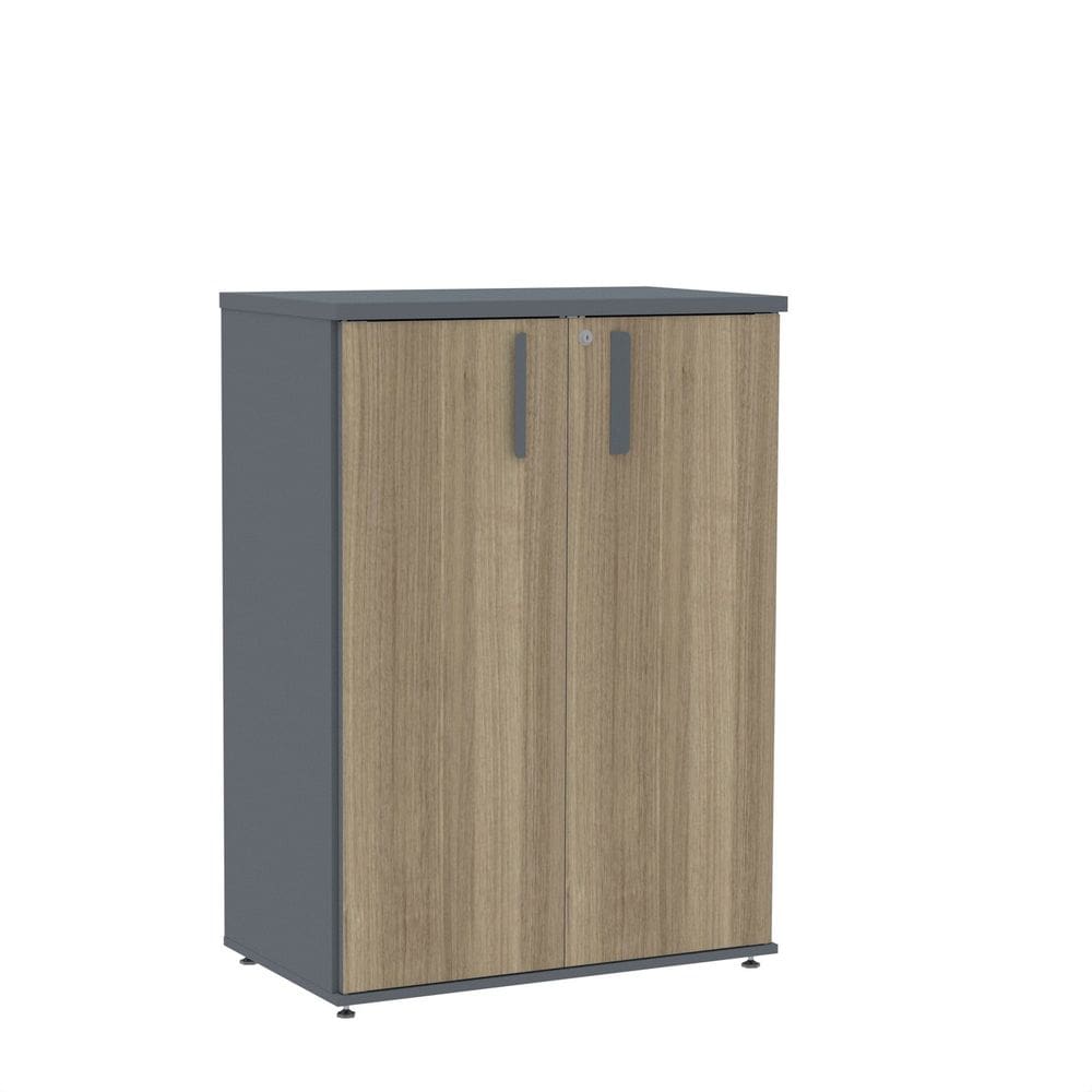 Armário Intermediário 02 Portas Pivotante Aic1100 Grafito/Noce Naturalle