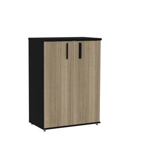 Armário Intermediário 02 Portas Pivotante Aic1100 Preto/Noce Naturalle