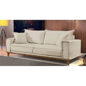 Sofá Fixo 2 Lugares Luxo 160 cm Aquiles Bege Claro